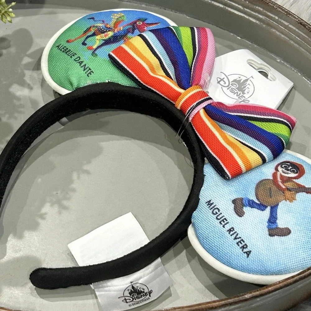 Disney~ Pixar Coco Miguel Rivera & Alebrije Dante Minnie Mouse Bow Ears Headband